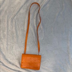 STUART WEITZMAN orange crossbody purse
